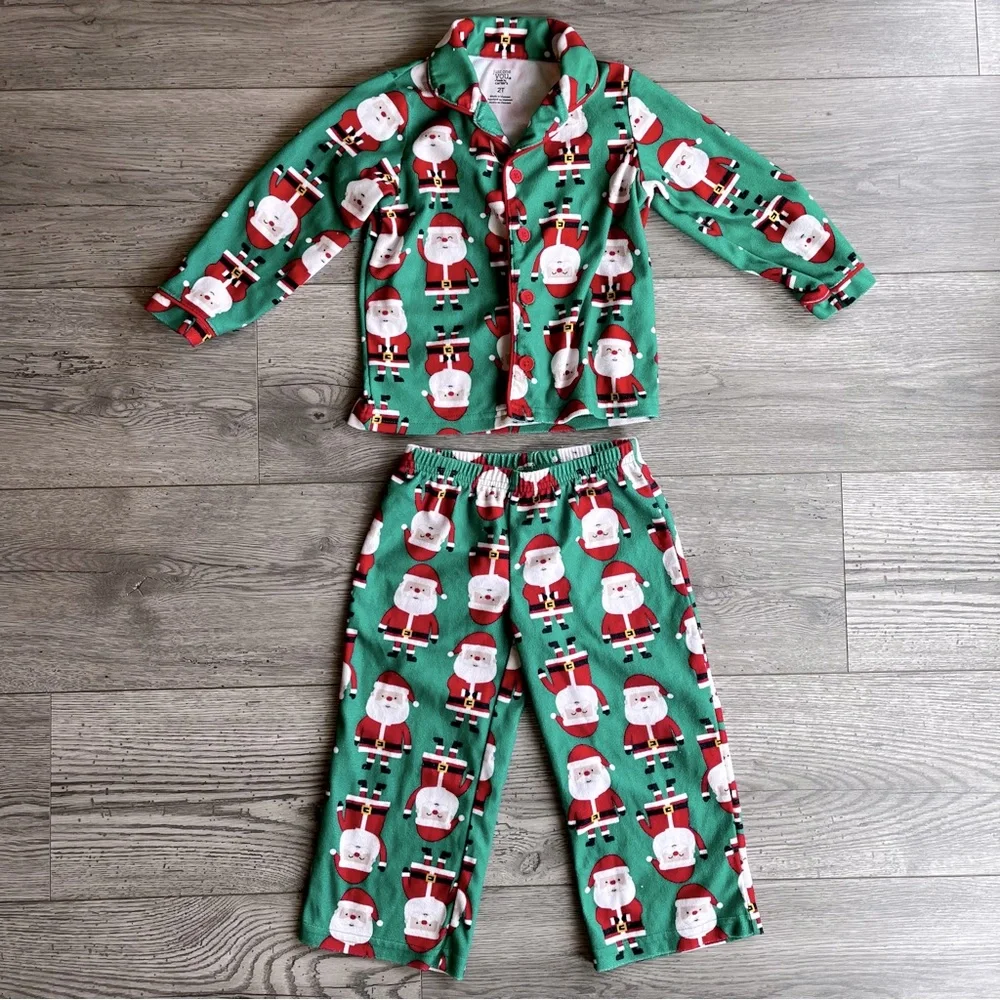 Carter’s Just One You Santa Claus Christmas Button Down Pajamas 2 Piece Set 2T